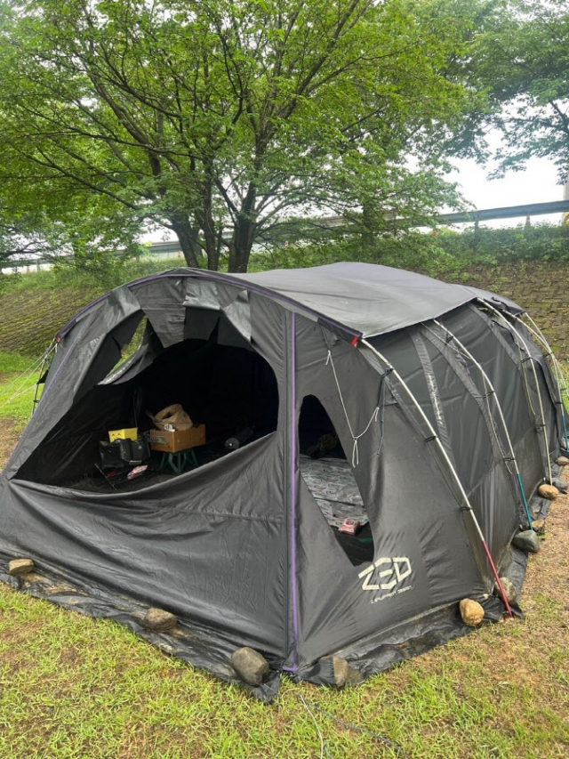 A ripped tent is seen at a campsite Cheongdo-gun, North Gyeongsang Province. (Courtesy of online community)