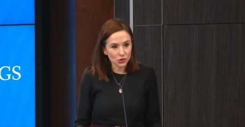 Mira Rapp-Hooper, National Security Council senior director for East Asia and Oceania, speaks during a forum hosted by the Brookings Institution in Washington on Wednesday. (Yonhap)