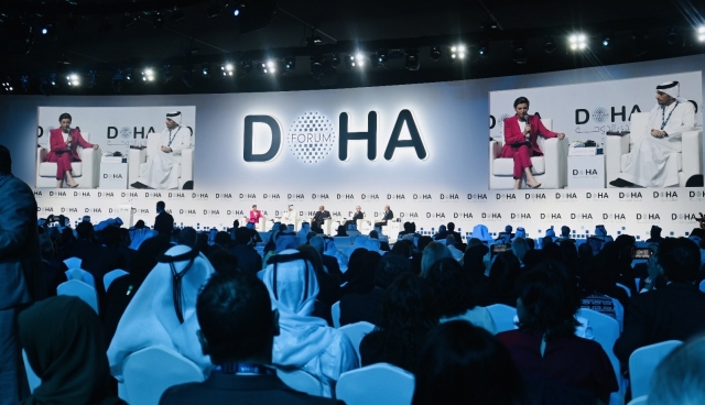 Sheikh Mohammed bin Abdulrahman bin Jassim al-Thani, Qatar's Prime Minister shares insights with Becky Anderson, Managing Editor and Anchor of Connect the World, CNN in a panel session titled 