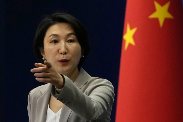 This file picture shows Chinese Foreign Ministry spokesperson Mao Ning speaking during a press conference at the Ministry of Foreign Affairs in Beijing, on July 26. (AP)