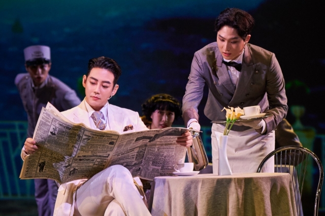 Tei (left) plays Maxim de Winter in the musical 