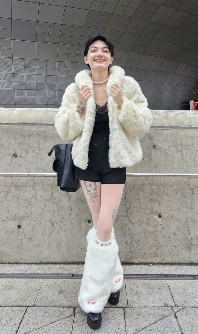 Lauryne Bouyssy poses for a photo during Seoul Fashion Week at Dongdaemun Design Plaza in Seoul on Monday. (Choi Si-young/The Korea Herald)