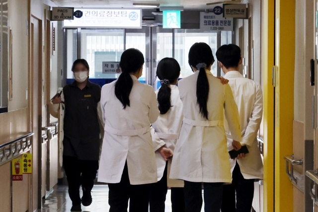 This photo taken at a hospital in Seoul on Sunday, shows an exclusive area for trainee doctors. (Yonhap)