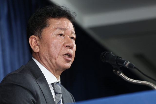 Chung Hae-sung, head of the National Teams Committee at the Korea Football Association, speaks at a press conference at the KFA House in Seoul on Wednesday. (Yonhap)