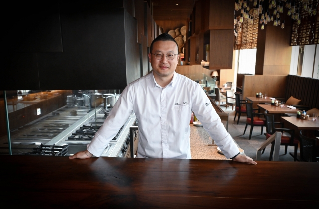 Executive chef Damien Selme poses for photos at Park Hyatt Seoul's Cornerstone in Gangnam-gu, southern Seoul, on March 14. (Lee Sang-sub/The Korea Herald)