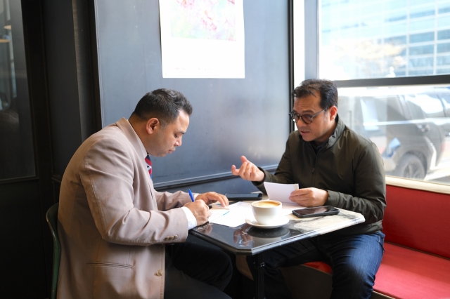 Nezar Patria, the Indonesian vice minister of communications and informatics speaks in an interview at COEX Convention & Exhibition Center in Gangnam-gu, Seoul on March 18. (Indonesian Embassy in Seoul)