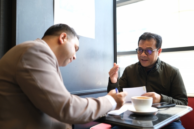 Nezar Patria, the Indonesian vice minister of communications and informatics speaks in an interview at COEX Convention & Exhibition Center in Gangnam-gu, Seoul on March 18. (Indonesian Embassy in Seoul)