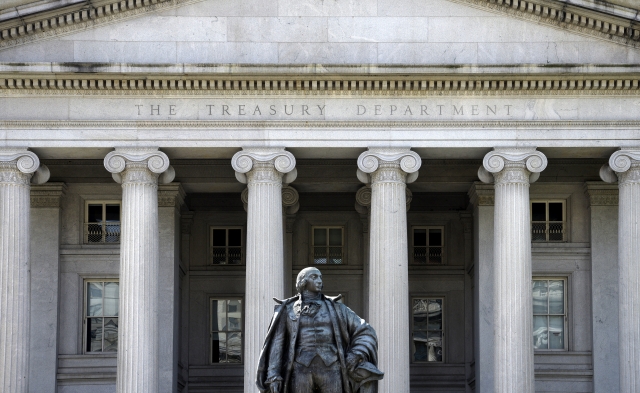 This file photo shows the Treasury Department. (Getty Images)