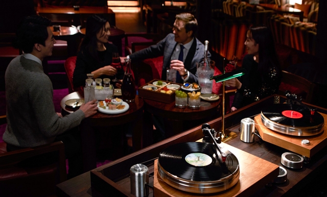 Visitors enjoy premium liquor and food at The Timber House in Gangnam-gu, southern Seoul. (Park Hyatt Seoul)