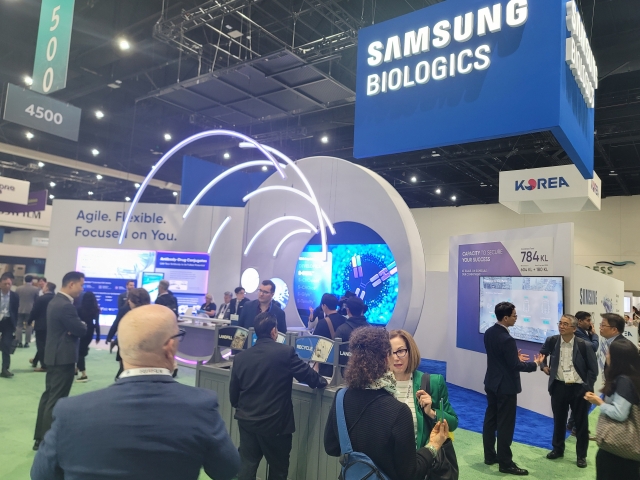 Samsung Biologics's exhibition booth at the Bio International Convention held in San Diego on Tuesday (Samsung Biologics)