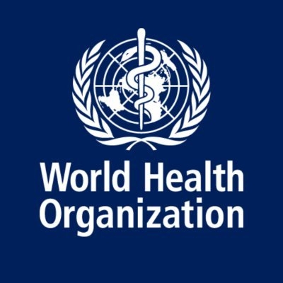 The logo of the World Health Organization (WHO)