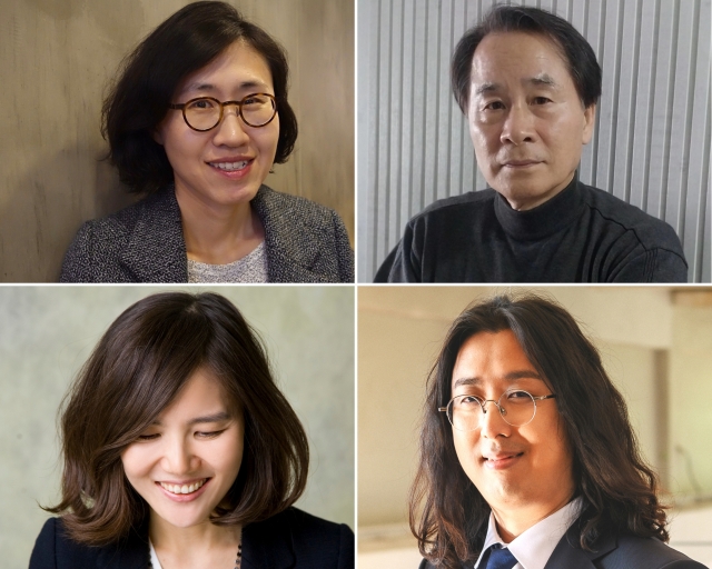 (Clockwise from top left) Poet Jin Eun-young, novelist Lee Seung-u, graphic novelist Ma Yeong-shin and novelist Pyun Hye-young (LTI Korea)