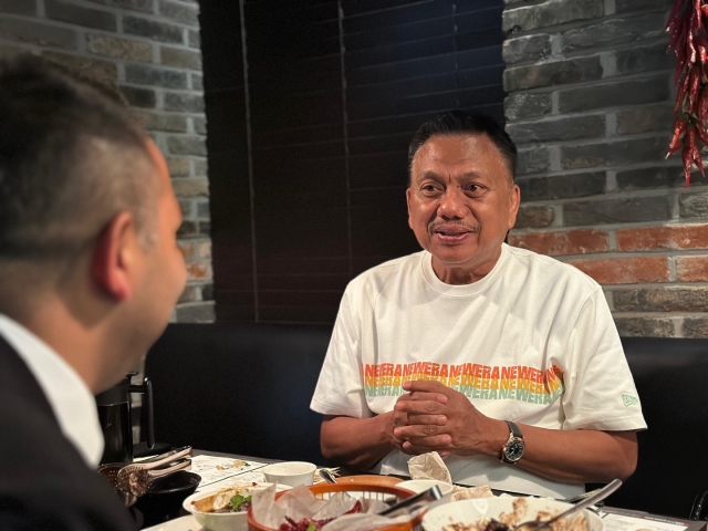 Governor of Indonesia’s North Sulawesi Olly Dondokambey speaks in an interview with The Korea Herald at a restaurant in Gangnam-gu, Seoul on Wednesday.(Indonesian Embassy in Seoul)