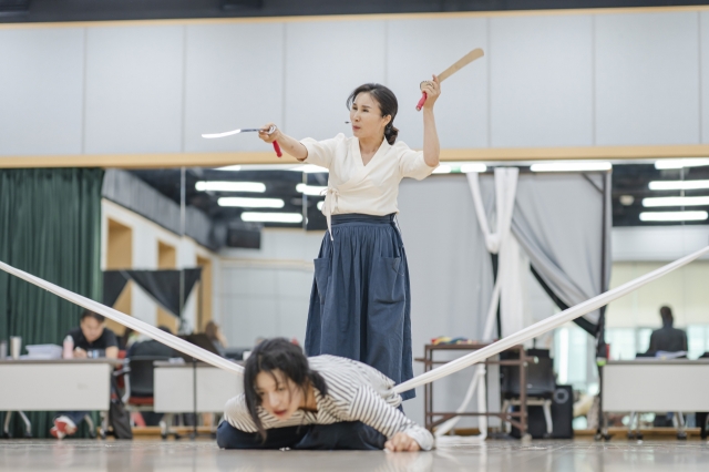 Members of the National Changgeuk Company of Korea rehearse 