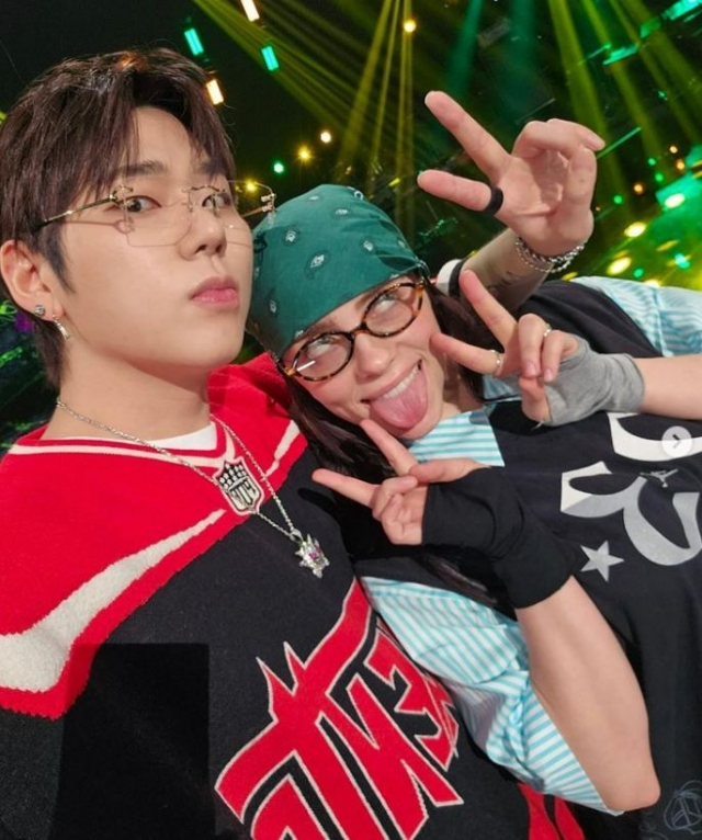 Zico of K-pop boy band Block B (left) and Billie Eilish (