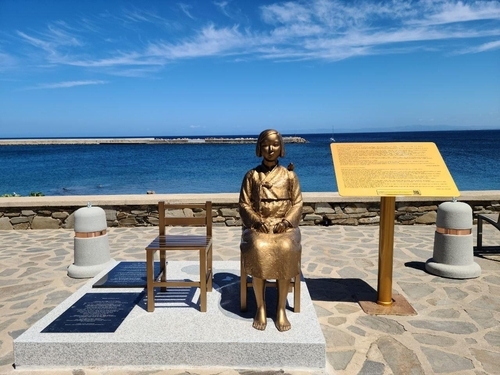 A girl statue symbolizing the victims of Japan's wartime sexual slavery, euphemistically called 