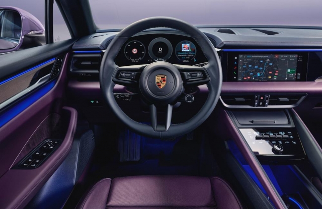 Porsche Macan Electric's instrument cluster is a 12.7-inch, fully digital curved display. (Porsche Korea)