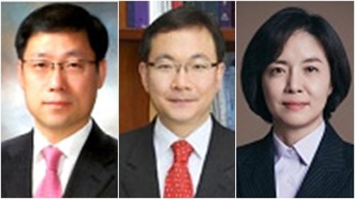 Supreme Court justice nominees: (from left) Roh Kyung-pil, a senior judge at the Suwon High Court; Park Young-jae, a senior judge at the Seoul High Court; and Lee Sook-yeon, a judge at the Patent Court