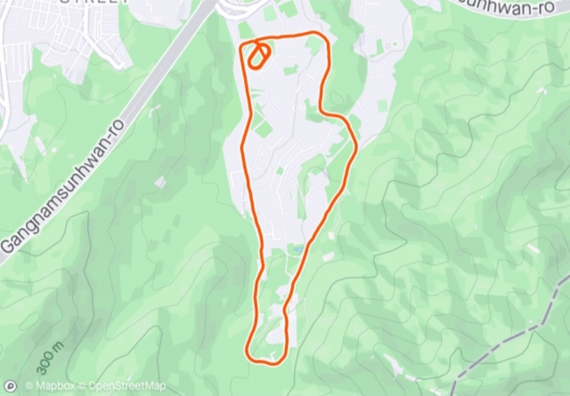 This image shows the chicken leg-shaped running course at Seoul National University in Gwanak-gu, southern Seoul. (Courtesy of Kim)