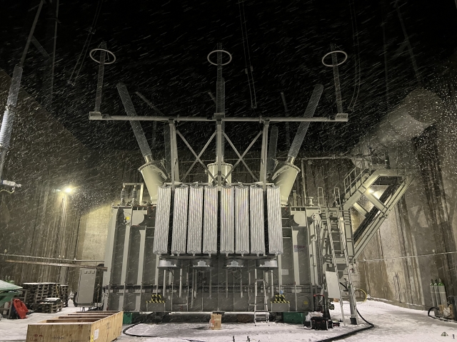 Hyosung Heavy Industries' ultrahigh-voltage transformer was delivered to Norwegian electricity agency Statnett in 2023. (Hyosung Heavy Industries)