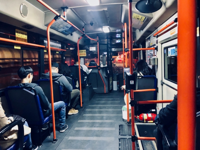 This stock image shows the inside of a South Korean bus. (123rf)