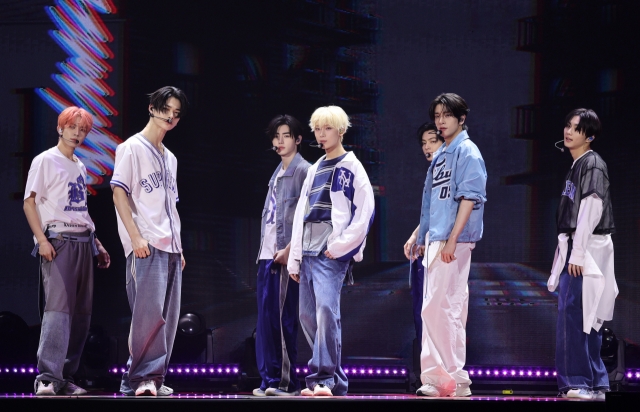 K-pop boy group Enhypen poses for a photo during a media showcase in Seoul on Thursday, for its second full-length album, 