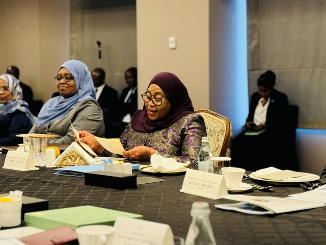 Tanzanian President Samia Suluhu Hassan addresses representatives of Korean Companies at a meeting held at JW Marriott Hotel Seoul in Seocho District, Seoul on June 2. (Sanjay Kumar/The Korea Herald)