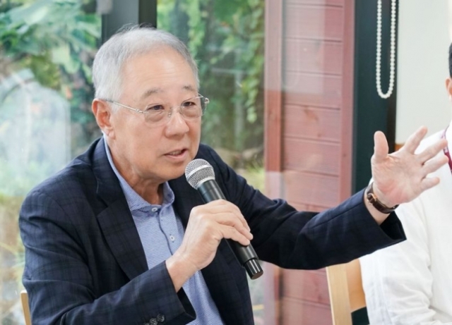 Federation of Korean Industries Chairman Ryu Jin speaks during a press conference held on July 12 on the sideline of 2024 FKI CEO Jeju Summer Forum held on the southern resort island of Jeju. (FKI)