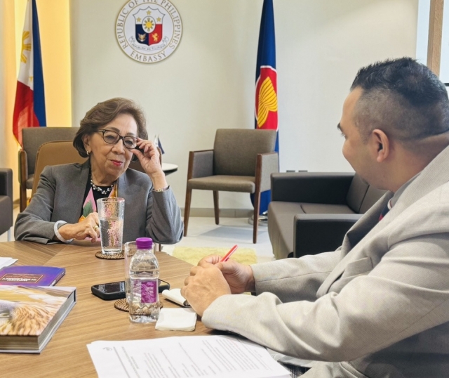 Delia Domingo Albert, former Foreign Minister of the Philippines speaks in an interview with The Korea Herald at the Embassy of the Philippines on April 17. (Embassy of Philippines in Seoul)