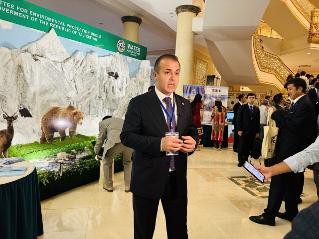 Sulton Rahimzoda, Chairman of the State Committee on Investments and State Property Management speaks with media at the opening session of the 3rd International Conference on the International Decade of Action. (Sanjay Kumar/ The Korea Herald)