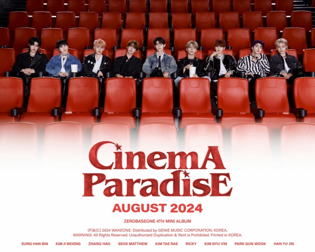 Teaser poster for Zerobaseone's 4th EP 'Cinema Paradise' (WakeOne)