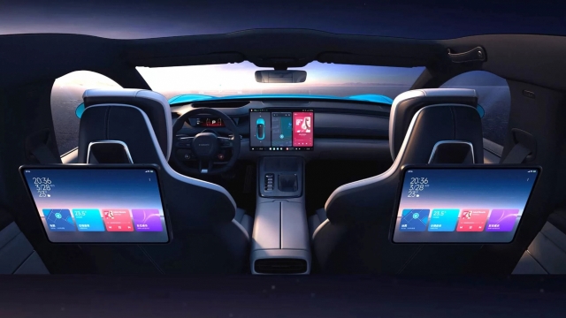 The Xiaomi SU7 EV features a connected-car ecosystem that interfaces with Xiaomi’s home electronics through a unified internet of things network. (Xiaomi)