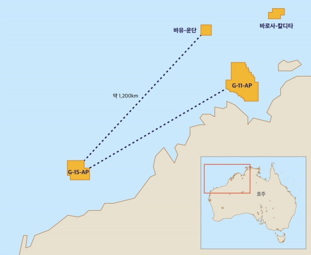 This file photo shows the G-15-AP submarine mining area in Australia. (SK Innovation)