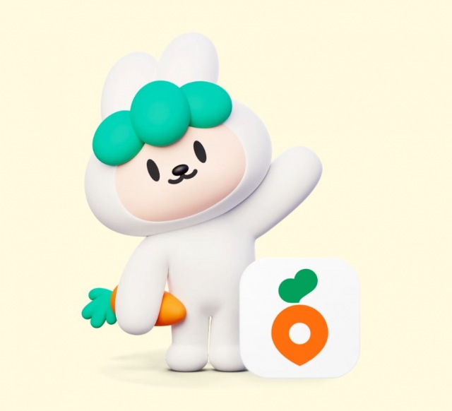 A mascot of e-commerce mobile application Karrot (Danggeun), a platform for trading of secondhand items. (Danggeun)