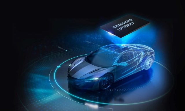 Samsung Electronics has begun supplying its latest automotive memory chip, LPDDR4X, to Qualcomm Technologies after completing the US firm’s qualification test. (Samsung Electronics)