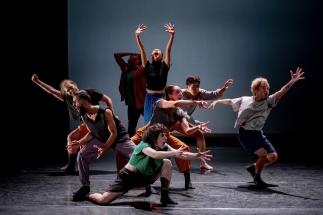 Dancers rehearse a scene from 'BODY' during the preparation phase in Canada in August 2023. (Kendra Epik/HBE)