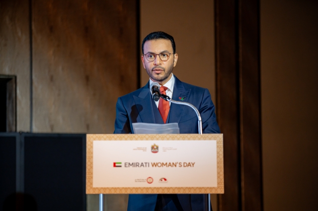 UAE Ambassador to Korea Abdulla Saif Al Nuaimi at Emirati Women's Day event at Four Seasons Hotel at Jongno-gu, Seoul on Wednesday.(UAE Embassy in Seoul)