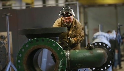 This file photo, released by AFP, shows a metal product factory in Ohio. (PHOTO NOT FOR SALE) (Yonhap)