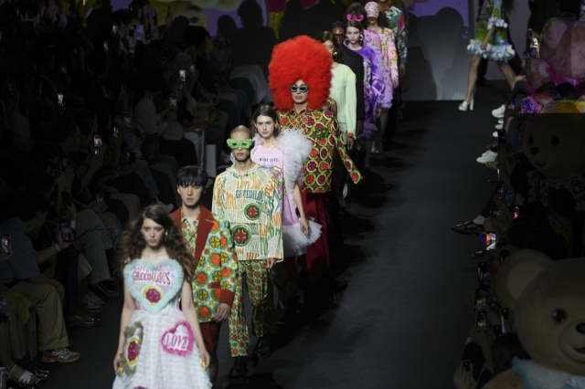 Models wear creations for Greedilous as part of the spring-summer 2025 Seoul Fashion Week at Dongdaemun Design Plaza in Seoul on Thursday. (Seoul City)