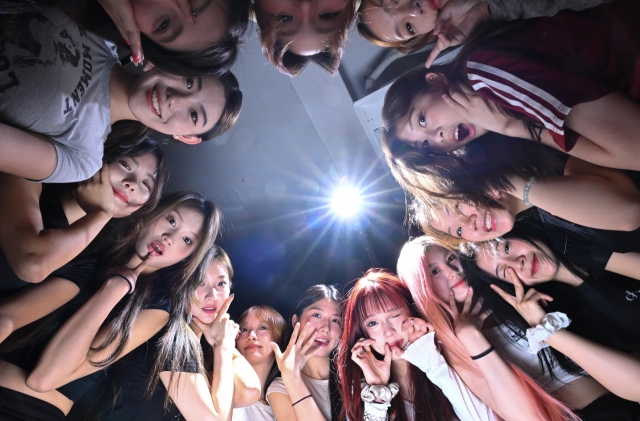 Chinese K-pop trainees pose after dance practice at a World K-Pop Center studio in Jung-gu, Seoul, Sept. 11. (Im Se-jun/The Korea Herald)