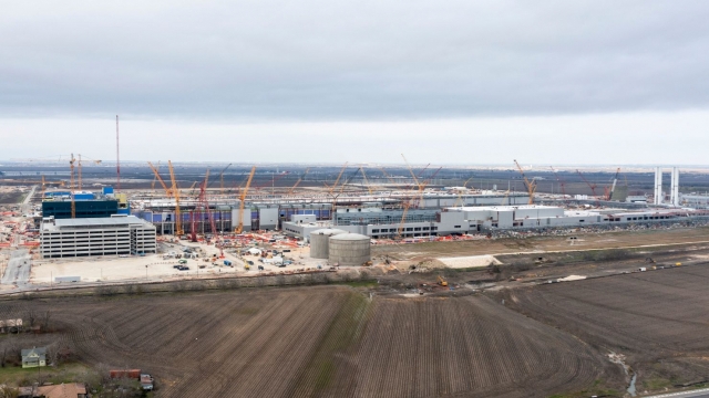 Aerial view of Samsung's chip plant in Taylor, Texas, in January (EPA-Yonhap)