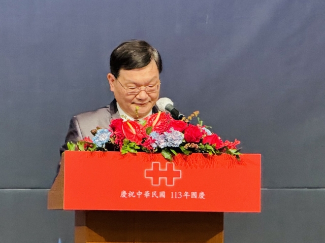 Liang Kuang-chung, the representative of the Taipei Mission in Korea speaks at 113th National Day of Taiwan at Lotte Hotel in Jung-gu, Seoul on Tuesday. (Sanjay Kumar/ The Korea Herald)