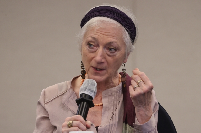 French writer Sylvie Germain speaks during a press conference for the 13th Pak Kyongni Prize in Seoul on Wednesday. (Yonhap)