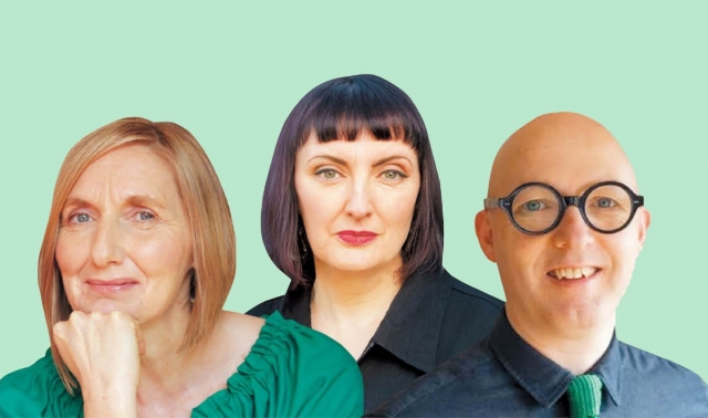 From left, Irish writers Anne Griffin, Sinead Gleeson and Ronan Hession (Courtesy of Adam Lowry, Brid O'Donovan and Ger Holland)