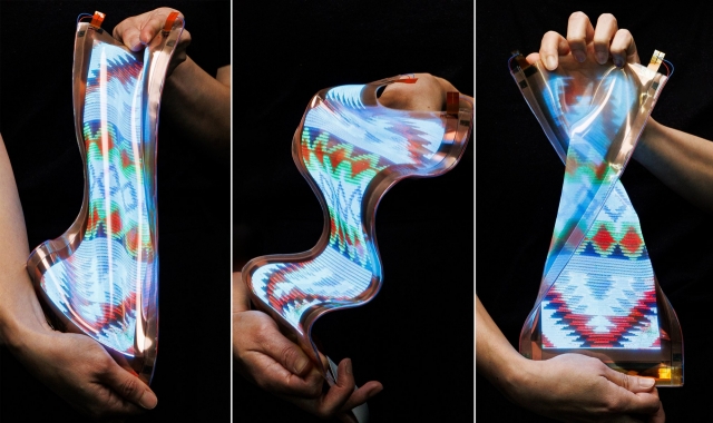 LG Display’s latest stretchable display boasts the world’s highest 50 percent of elongation rate. (LG Display)