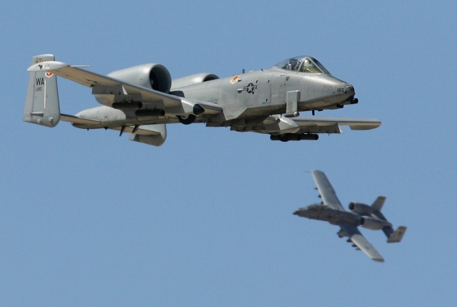 This undated photo file shows a pair of A-10 Thunderbolts. (Getty Images)