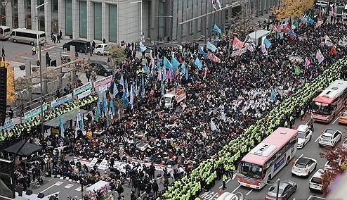 Rallies in Seoul. Yonhap