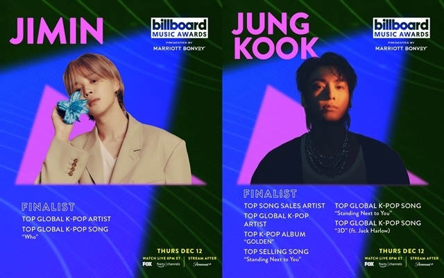 Jimin and Jungkook nomination poster (Billboard Music Awards)