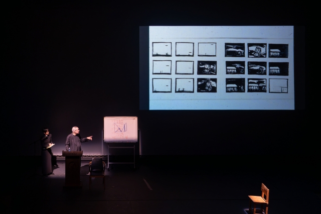 Robert Wilson speaks during a talk at the Drama Center in central Seoul on Nov. 22. (Seoul Institute of the Arts)