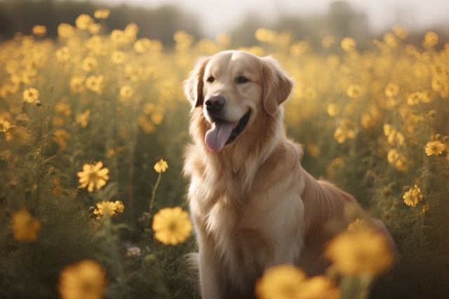 This stock image shows a golden retriever in a field. (123rf)